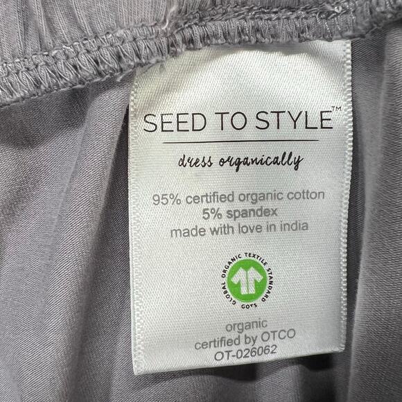 Seed to Style Wide Leg Pants Womens XL Gray Organic Cotton Pockets Slouchy Cozy - Picture 11 of 12